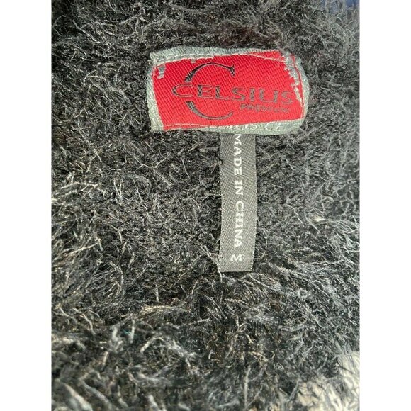 Celsius Premium Women's Eyelash Fuzzy Pullover Black Sweater Size M - Picture 9 of 10